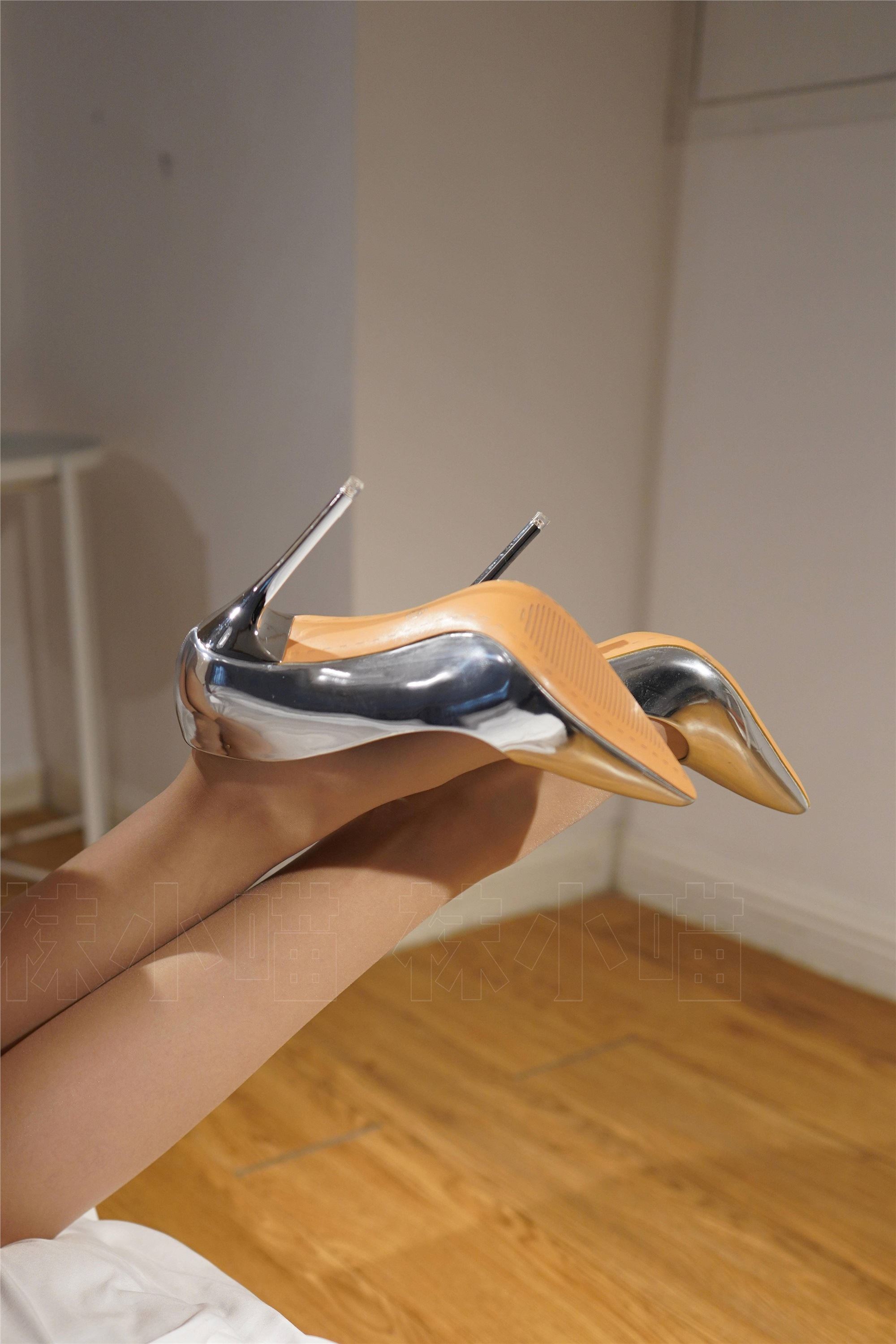 kittyWawa袜小喵  KT270 银色高跟鞋